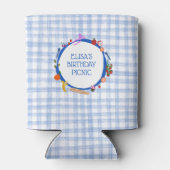 Gingham Picknick Moderne Cute Aangepaste VERJAARDA Blikjeskoeler (Achterkant)