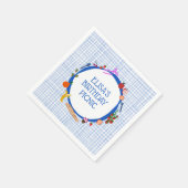 Gingham Picknick Moderne Cute Aangepaste VERJAARDA Servet (Hoek)