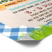  Gingham picknick thema flyer Poster (Hoek)