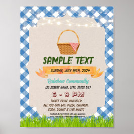 Gingham picknick thema flyer Poster