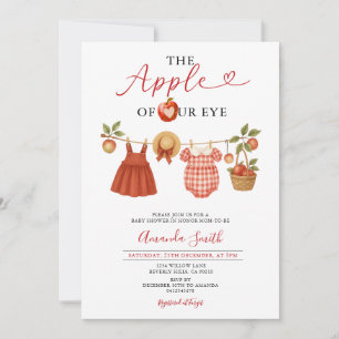 Gingham picknickmand appel van ons oog Baby shower Kaart