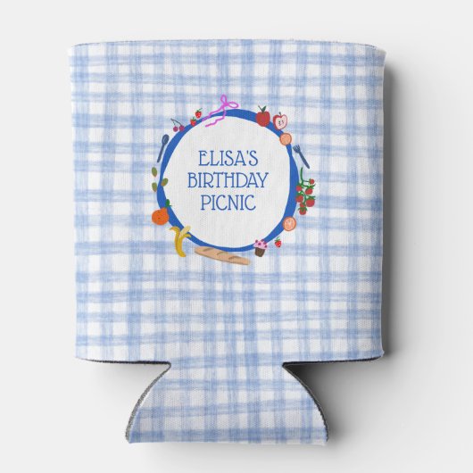 Gingham Picnic Modern Cute CUSTOM BIRTHDAY PARTY Blikjeskoeler (Achterkant)