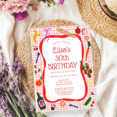 Gingham Picnic Modern Cute CUSTOM BIRTHDAY PARTY Kaart