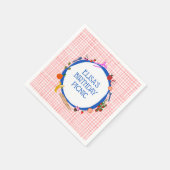 Gingham Picnic Modern Cute CUSTOM BIRTHDAY PARTY Servet (Hoek)