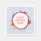 Gingham Picnic Modern Cute CUSTOM BIRTHDAY PARTY Servet (Voorkant)