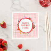 Gingham Picnic Modern Cute CUSTOM BIRTHDAY PARTY Servet (Insitu)