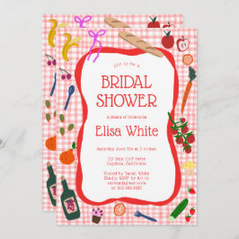 Gingham Picnic Modern Schattige AANGEPAST QR-Vrijg Kaart