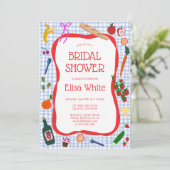 Gingham Picnic Modern Schattige AANGEPAST QR-Vrijg Kaart (Staand voorkant)