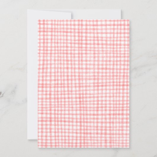 Gingham Picnic Modern Schattige AANGEPAST VERJAARD Kaart (Achterkant)