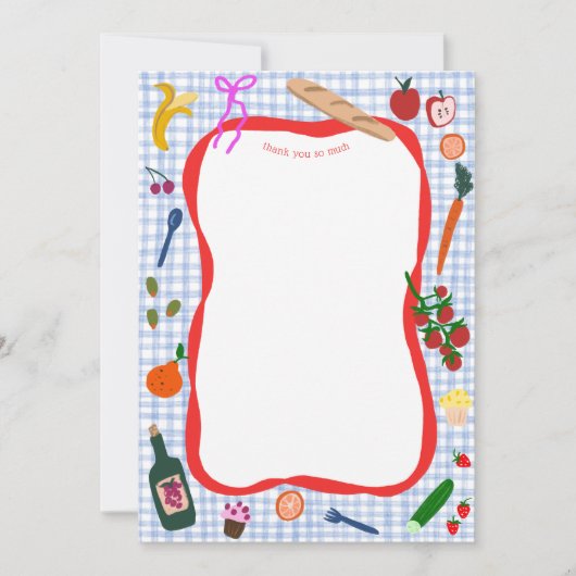 Gingham Picnic Modern Schattige Vrijgezellenfeest  Bedankkaart (Voorkant)
