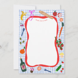 Gingham Picnic Modern Schattige Vrijgezellenfeest  Bedankkaart