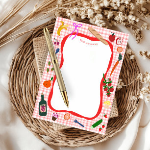 Gingham Picnic Modern Schattige Vrijgezellenfeest  Bedankkaart