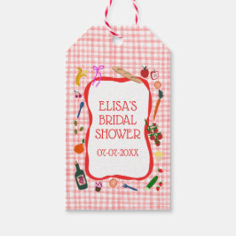 Gingham Picnic Modern Schattige Vrijgezellenfeest  Cadeaulabel