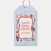 Gingham Picnic Modern Schattige Vrijgezellenfeest  Cadeaulabel (Voorkant)