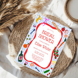 Gingham Picnic Modern Schattige Vrijgezellenfeest  Kaart