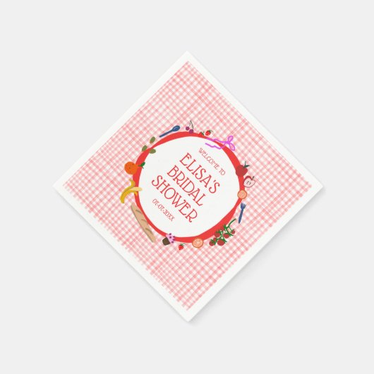 Gingham Picnic Modern Schattige Vrijgezellenfeest  Servet (Hoek)