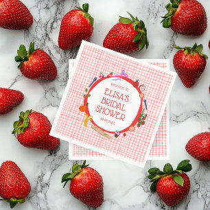 Gingham Picnic Modern Schattige Vrijgezellenfeest Servet