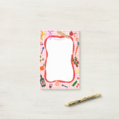 Gingham Picnic Schattigee CUSTOM boodschappenlijst Post-it® Notes (Op bureau)