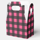 Gingham Pink en Black Buffalo Play Wedding Party Bedankdoosjes (Geopend)
