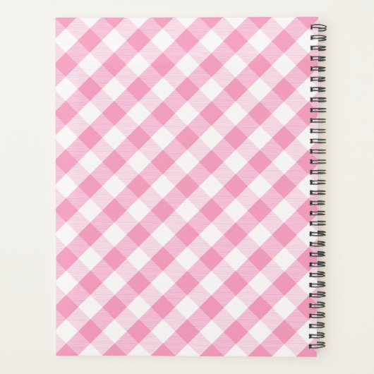 Gingham Pink en White Super Homeschool Mam Planner (Achterkant)
