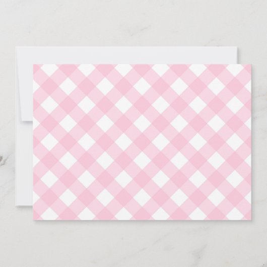 Gingham Pink | Meisje Baby shower Uitnodiging (Achterkant)