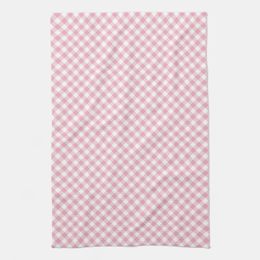 Gingham Pink Simple Theedoek (Verticaal)
