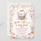 Gingham Pink Wildflower Easter Egg Hunt and Brunch Kaart (Voorkant)