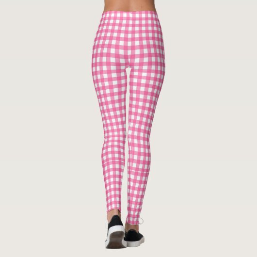 Gingham Pink Yoga Pants Leggings (Achterkant)