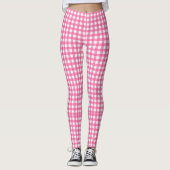 Gingham Pink Yoga Pants Leggings (Voorkant)