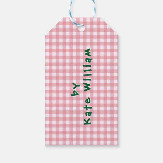 Gingham plaid Baking Spirits Bright Holiday Cadeaulabel (Achterkant)