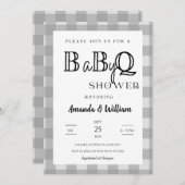 Gingham Plaid BBQ Baby Couples Douche Kaart (Voorkant / Achterkant)