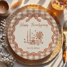 Gingham Plaid Friendsgiving-diner