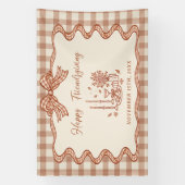 Gingham Plaid Friendsgiving-diner Spandoek (Verticaal)