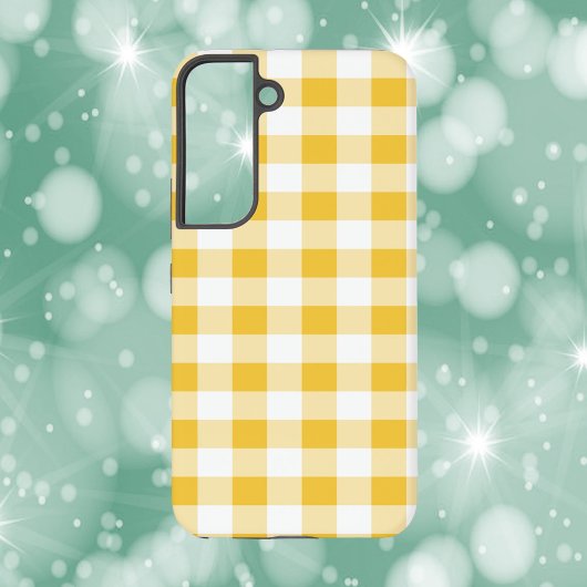 Gingham Plaid Geel Patroon Samsung Galaxy Hoesje