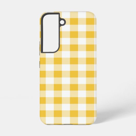 Gingham Plaid Geel Patroon Samsung Galaxy Hoesje (Achterkant)