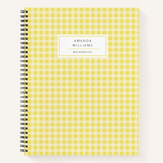  Gingham Plaid gepersonaliseerde notitie Notitieboek (Voorkant)