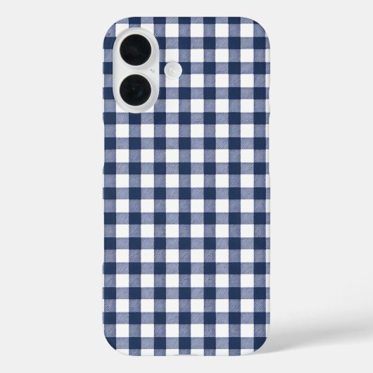 Gingham Plaid Pattern - Navy Blue Case-Mate iPhone Case (Achterkant)