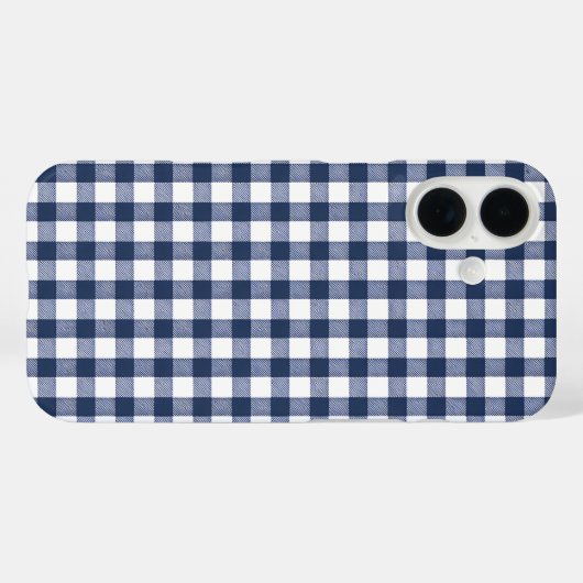 Gingham Plaid Pattern - Navy Blue Case-Mate iPhone Case (Achterkant (horizontaal))