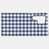 Gingham Plaid Pattern - Navy Blue Samsung Galaxy Hoesje (Achterkant horizontaal)