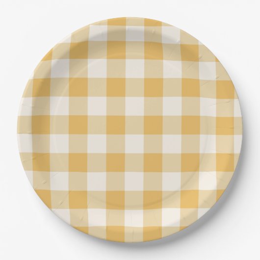 Gingham Plaid Plates Papieren Bordje (Voorkant)