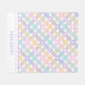 Gingham Plaids Harten Naadloos Patroon Fleece Deken (Voorkant (Horizontaal))