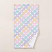 Gingham Plaids Harten Pastel Kleuren Bad Handdoek (Handdoek)