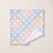 Gingham Plaids Harten Pastel Kleuren Bad Handdoek (Wasdoekje)