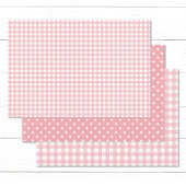 Gingham Polka Dot Pattern Peach Pink Mix en Match Inpakpapier Vel