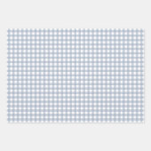 Gingham Polka Dots Dusty Blue Mix en Match Inpakpapier Vel (Voorkant)