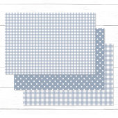 Gingham Polka Dots Dusty Blue Mix en Match Inpakpapier Vel