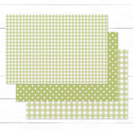 Gingham Polka Dots Lichtgroene Mix en Match Inpakpapier Vel