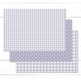 Gingham Polka Dots Pastel Lavendel Mix en Match Inpakpapier Vel