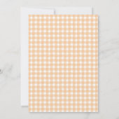 Gingham Pompoen Baby shower Invitation Kaart (Achterkant)