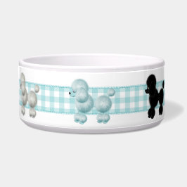 Gingham Poodle Dog Bowl Voerbakje